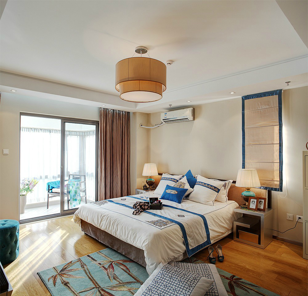 武汉实创 金色港湾 现代风格 装修实景图 三居 卧室图片来自静夜思在金色港湾现代风格实景图的分享