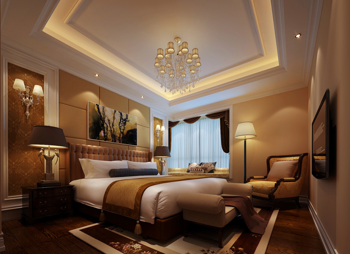 欧式 三居 收纳 奢华 大气 舒适 温馨 卧室图片来自武汉实创装饰在演绎法式浪漫，将凡尔赛宫搬回家的分享