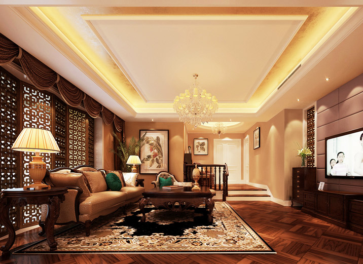 欧式 三居 收纳 奢华 大气 舒适 温馨 客厅图片来自武汉实创装饰在演绎法式浪漫，将凡尔赛宫搬回家的分享