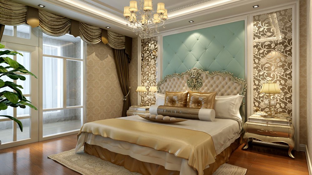 旭辉紫郡 三居室 欧式风格 高度国际 装饰设计 卧室图片来自高度国际装饰宋增会在6万元打造三居室欧式的分享