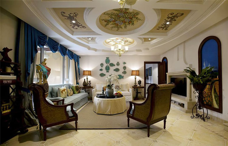 地中海 天伦庄园 客厅图片来自沪上名家装饰在天伦庄园地中海实景案例赏析的分享