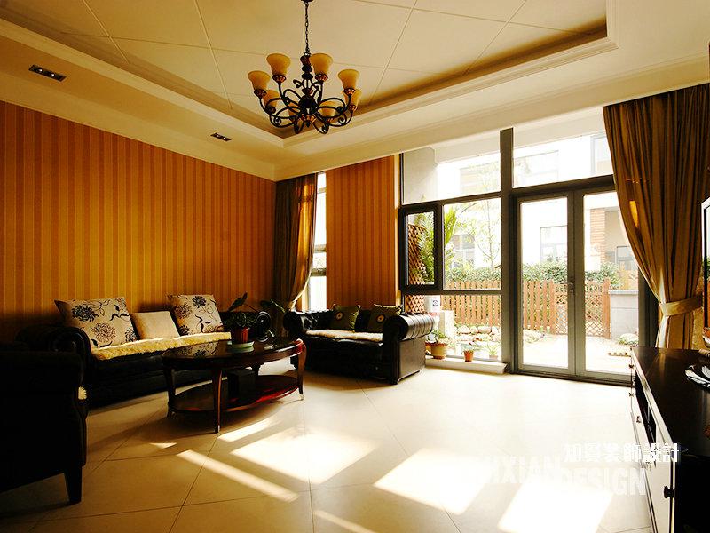 客厅图片来自上海知贤设计小徐在当美式遇见新欧式的分享