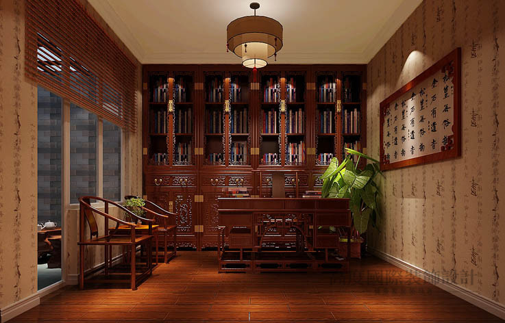 简约 欧式 公寓 书房图片来自高度国际设计装饰在鲁能七号院210㎡简欧风格的分享