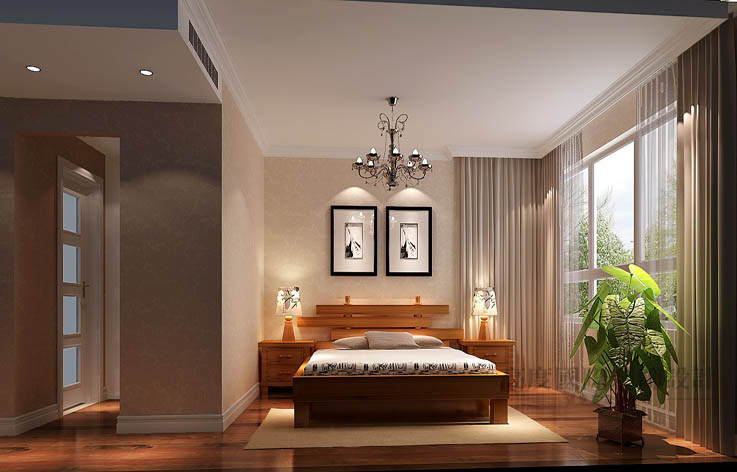 中式 公寓 卧室图片来自高度国际设计装饰在军区大院150㎡新中式 风格的分享