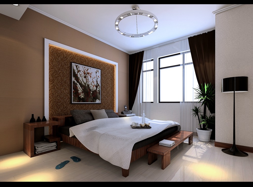简约 三居 白领 收纳 小资 卧室图片来自武汉实创装饰在现代时尚的128平米水岸星城三居的分享