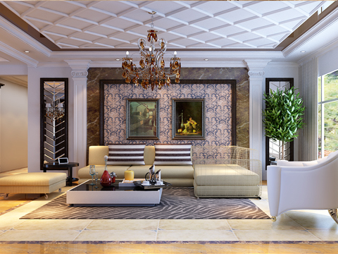 欧式 别墅 80后 白领 客厅图片来自沈阳林凤装饰装修公司在远洋岦宫236㎡现代欧式的分享