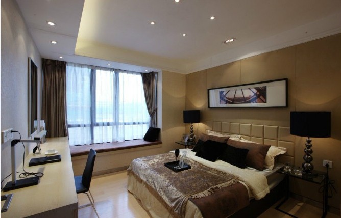 简约 三居 白领 收纳 80后 卧室图片来自武汉实创装饰在110平浪漫舒适时尚三居的分享