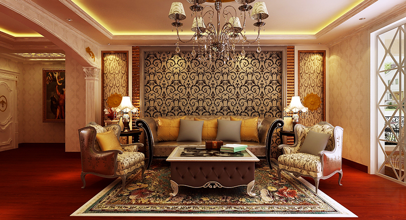 客厅图片来自潍坊万泰装饰在安丘御景园160平欧式风格的分享
