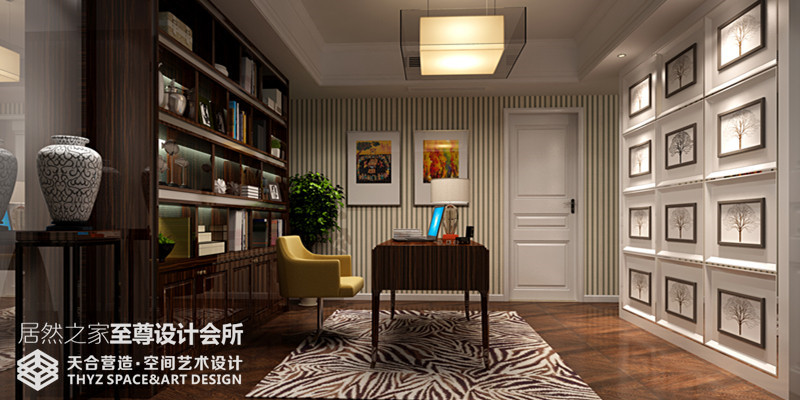 欧式 混搭 别墅 书房图片来自武汉天合营造设计在阳逻别墅现代混搭欧式风的分享
