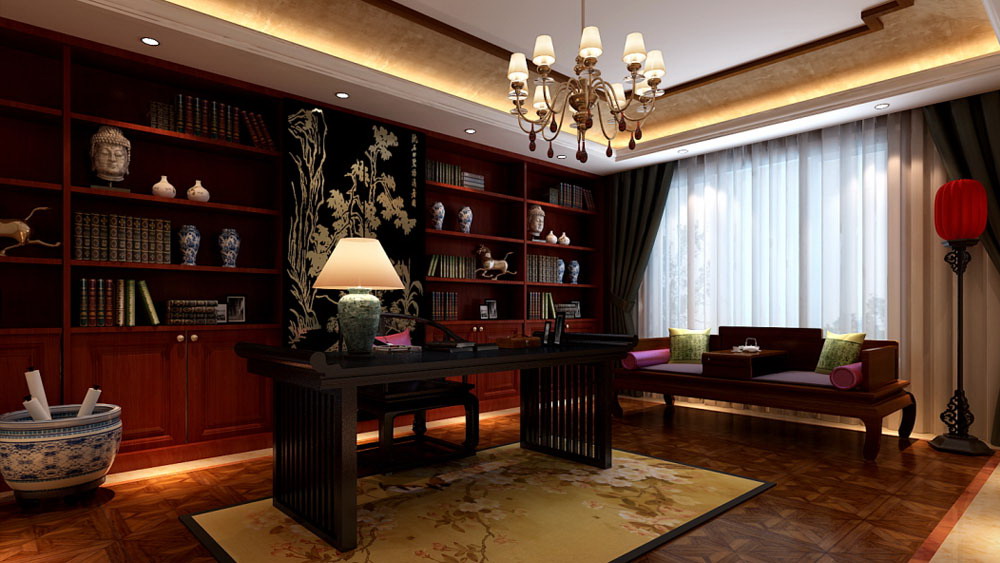 三居 传统 中式 品味 北京装修 北京设计 书房图片来自高度国际装饰韩冰在9.5万打造160㎡三居中式效果的分享