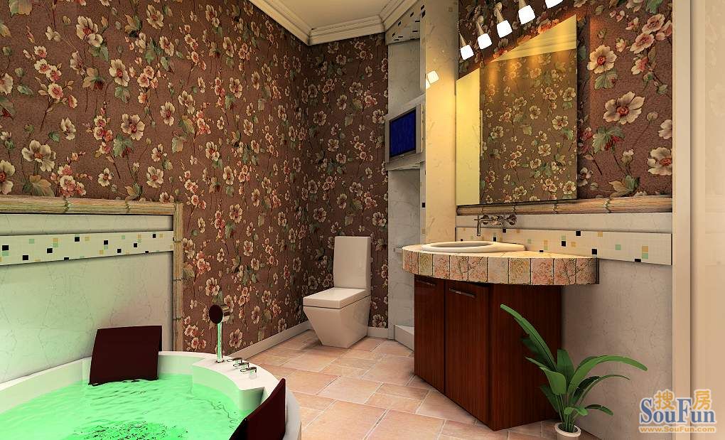 卫生间图片来自合建装饰总部在350平别墅欧美高贵典雅范的分享