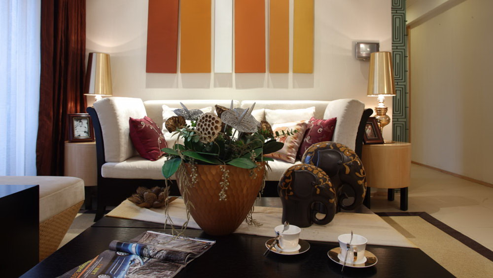 慧润家园 三居室 东南亚风格 高度国际 装饰设计 客厅图片来自高度国际装饰宋增会在118㎡三居室 慧润家园的分享