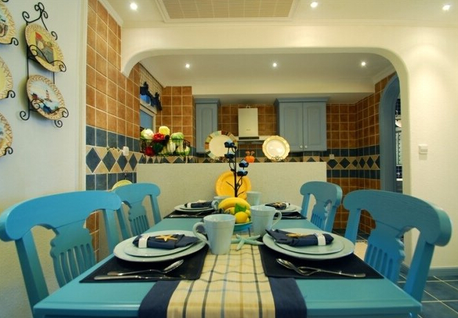 清新地中海 地中海 三居 白领 小资 婚房 餐厅图片来自凌军在清新地中海美家的分享