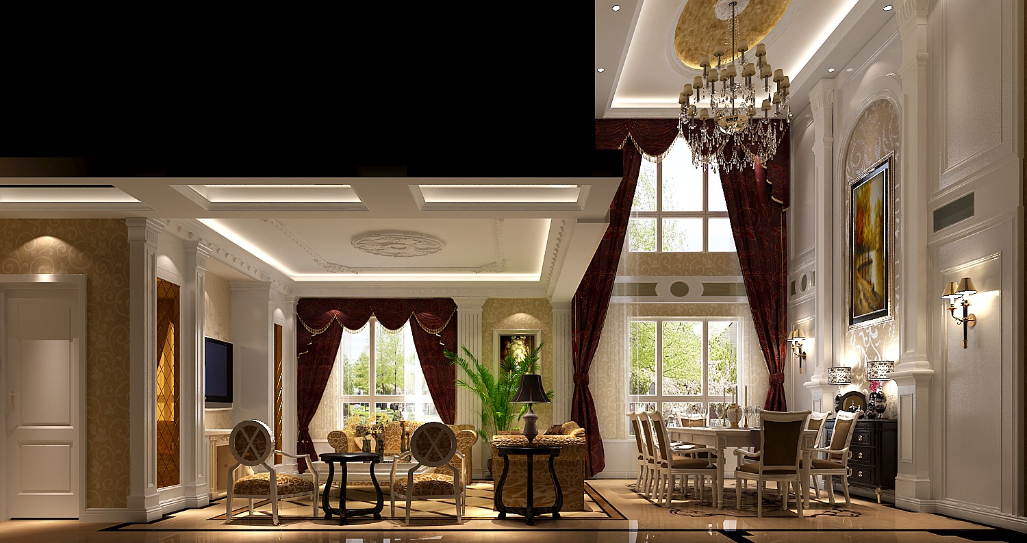 鲁能7号院 高度国际 三居 别墅 白领 80后 白富美 欧式 简约 客厅图片来自北京高度国际装饰设计在17万打造欧式奢华鲁能的分享