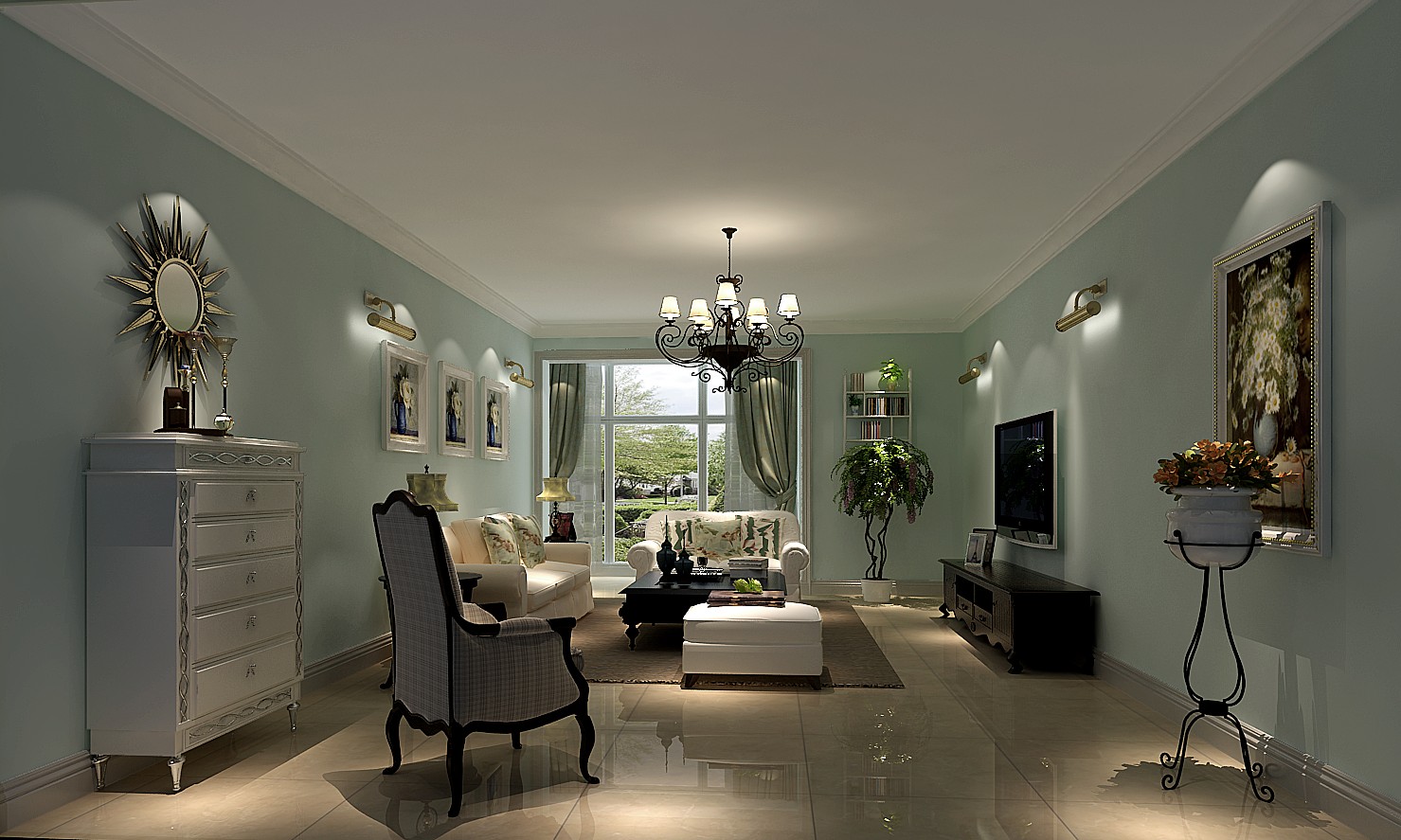高度国际 简约 混搭 别墅 欧式 客厅图片来自高度国际装饰华华在四合上院的分享