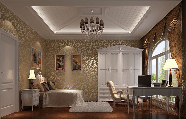 欧式 洋房 卧室图片来自高度国际设计装饰在鲁能7号院180㎡花园洋房欧式的分享