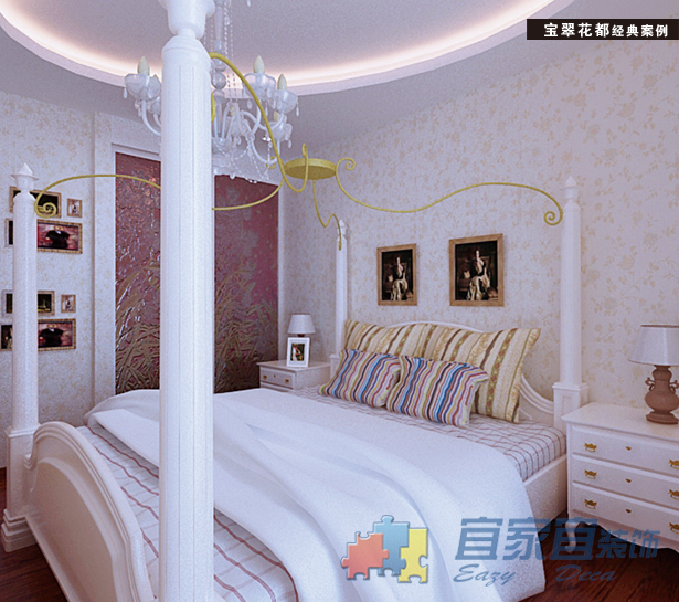 二居 80后 小资 卧室图片来自天津宜家宜装饰在宝翠花都的分享