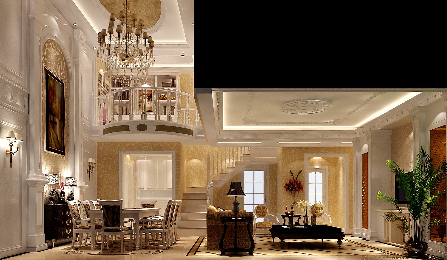 鲁能7号院 高度国际 三居 别墅 白领 80后 白富美 欧式 简约 餐厅图片来自北京高度国际装饰设计在17万打造欧式奢华鲁能的分享