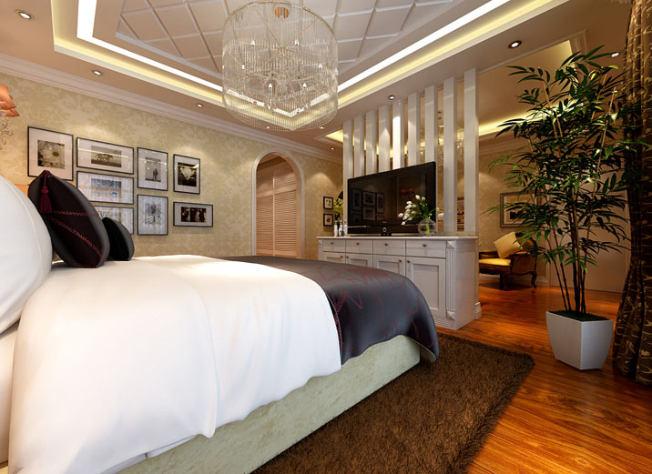简约 欧式 别墅 白领 收纳 80后 卧室图片来自实创装饰百灵在潮白河孔雀城180平米欧式别墅的分享