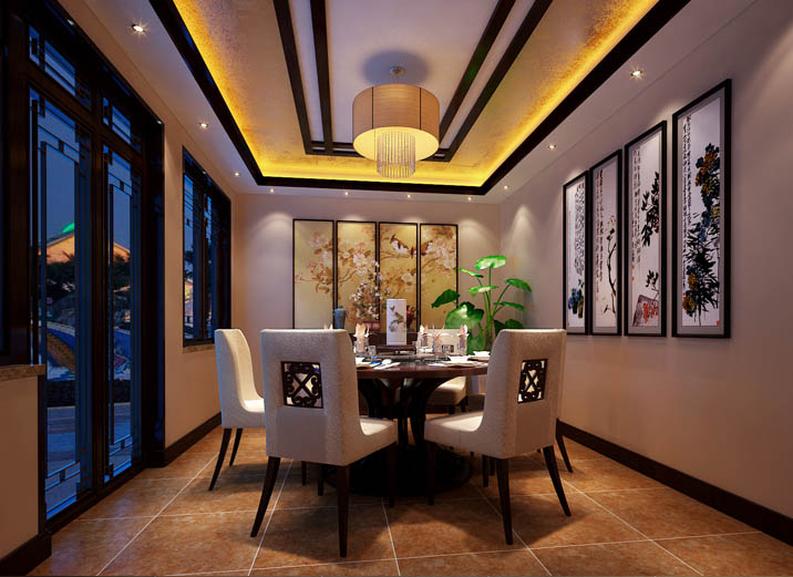 简约 中式 四居 实创装饰 四合院 餐厅图片来自武汉实创装饰在三口之家的宁静儒雅中国风的分享