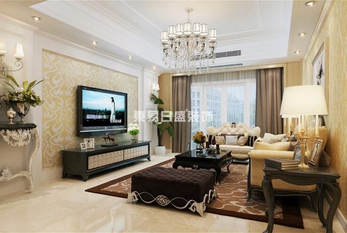 欧式古典 东易日盛 纯净温馨 黄白色调 安顺家园 客厅图片来自武汉东易日盛在安顺家园--刘志辉的分享