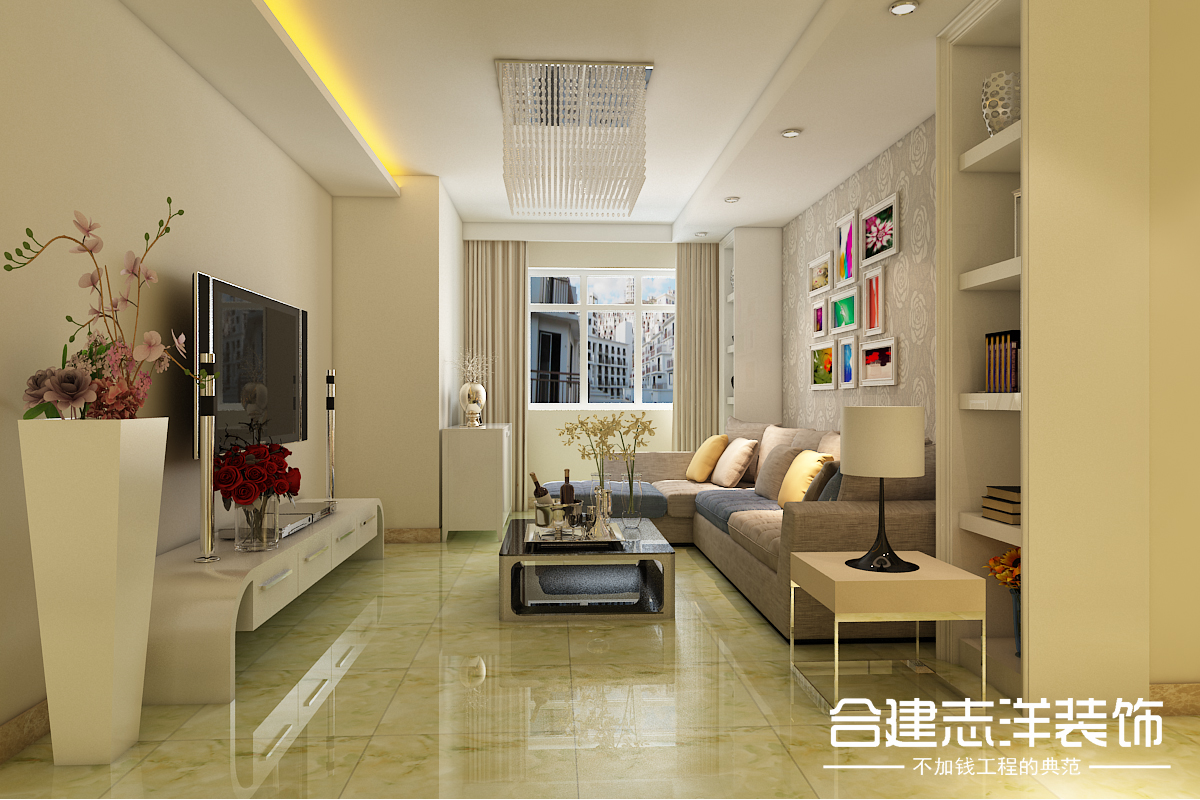 简约 白领 小资 80后 客厅图片来自北京合建装饰在保利春天里C1户型95平简约风赏析的分享