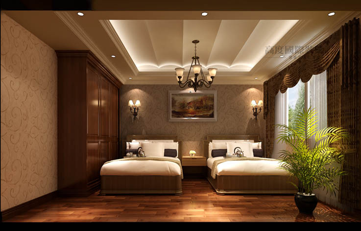 简约 欧式 别墅 卧室图片来自高度国际设计装饰在潮白河孔雀城大堡别墅简欧风格的分享