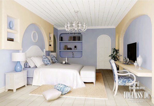 地中海 别墅 装修 卧室图片来自天津尚层装饰张倩在清新简约地中海风格的分享