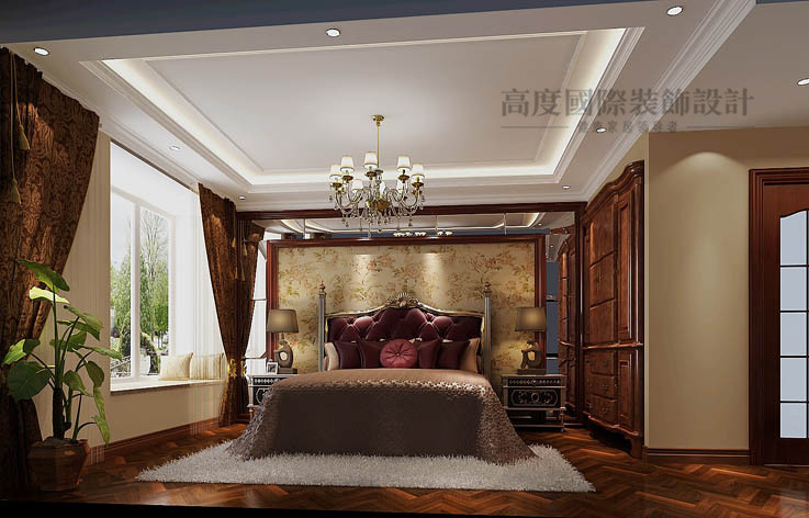 欧式 公寓 卧室图片来自高度国际设计装饰在御翠尚府240㎡欧式风格的分享