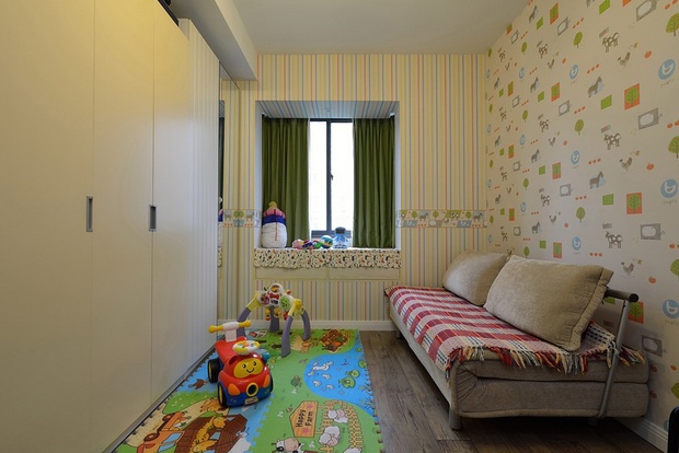 现代 三居 儿童房图片来自合建装饰李世超在127平现代清新三居室的分享
