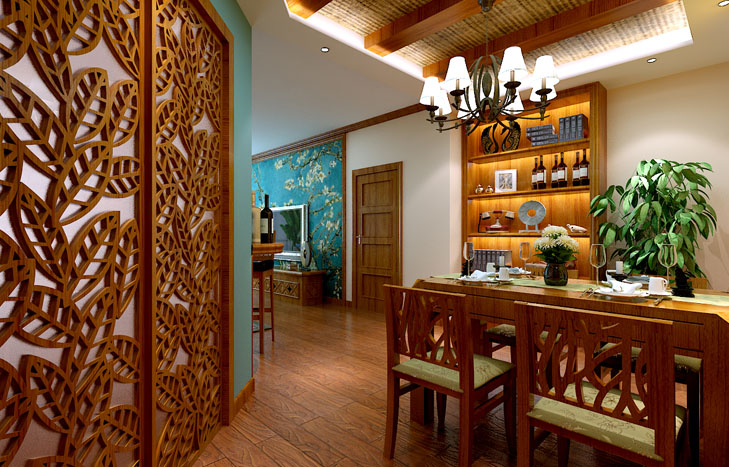 客厅图片来自多芬宝贝在永威翰林居-东南亚风格四居室的分享