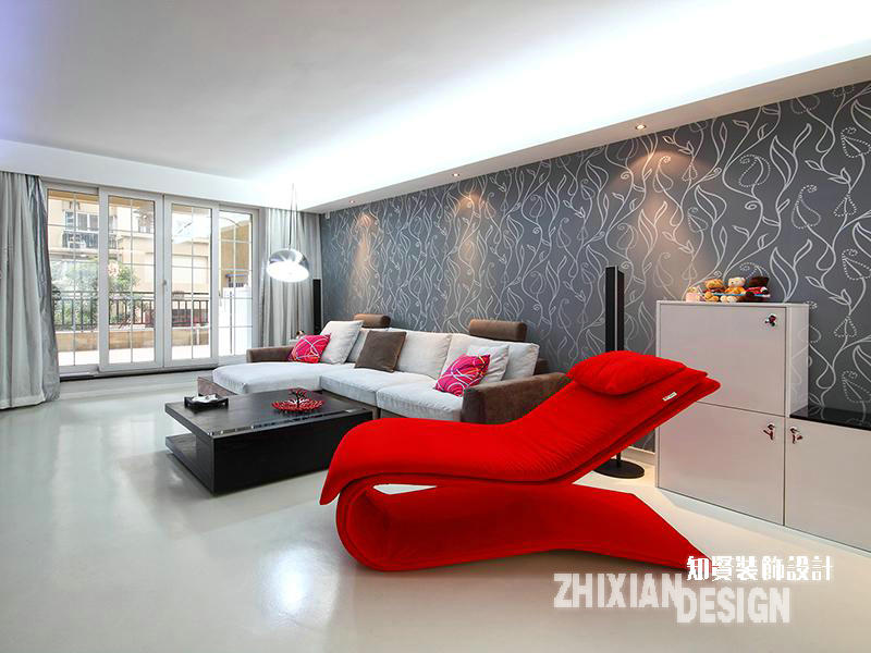 客厅图片来自上海知贤设计小徐在浪漫随想 打造后现代两居的分享