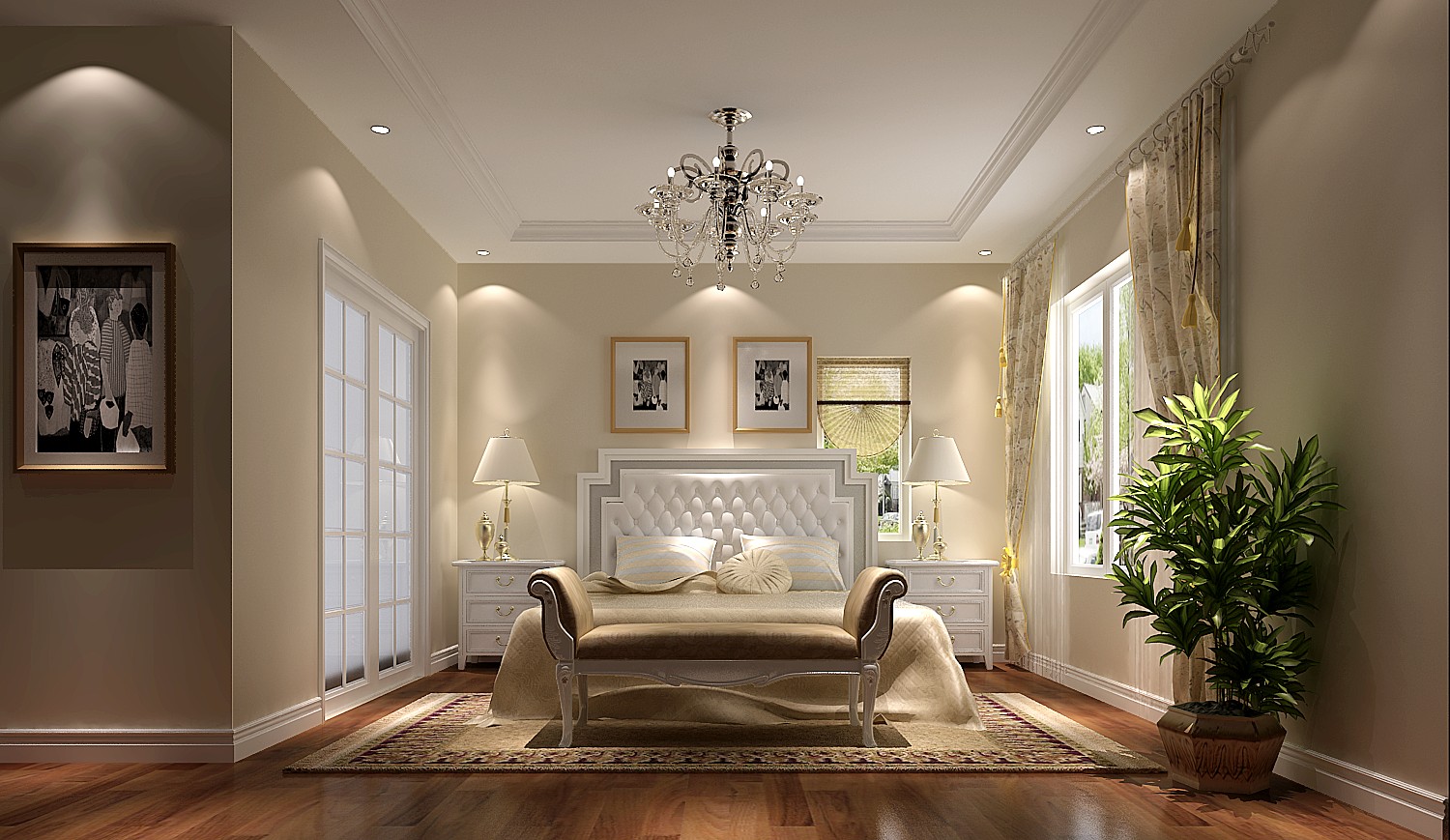 高度国际 欧式 别墅 卧室图片来自高度国际在14w打造简单舒适的潮白河孔雀城的分享