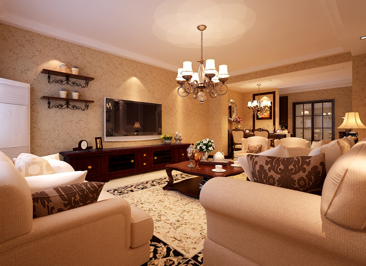 简约 欧式 三居 客厅图片来自实创装饰上海公司在三居室美式古典风格装修的分享