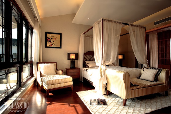中式 别墅 装修 现代 卧室图片来自天津尚层装饰张倩在现代中式风格别墅的分享