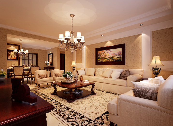 简约 欧式 三居 客厅图片来自实创装饰上海公司在三居室美式古典风格装修的分享