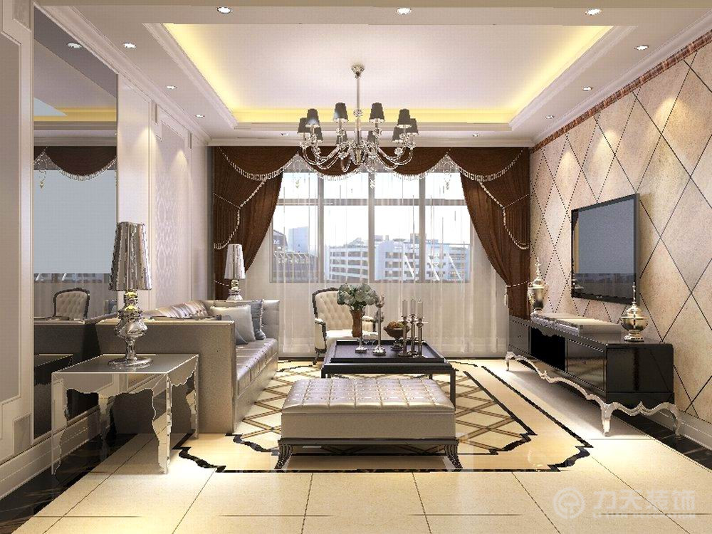 欧式 简欧 二居 客厅图片来自阳光力天装饰在沽上江南-105㎡-简欧风格的分享
