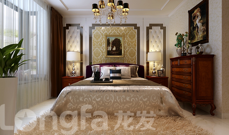 欧式 四室 白领 收纳 80后 小资 卧室图片来自北京龙发装石家庄分公司在国仕山158平欧式案例的分享