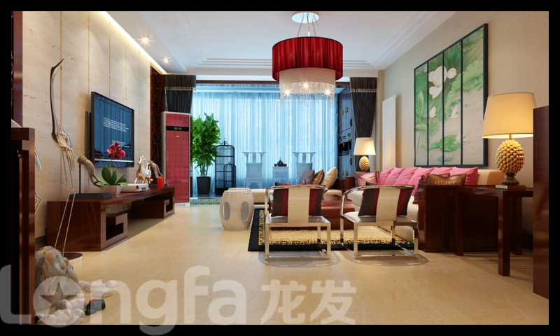 中式 三居 白领 收纳 80后 小资 客厅图片来自北京龙发装石家庄分公司在公园首府中式案例的分享