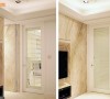 除运用落地窗引入采光，设计师刘晓芬将长辈房开门换以百叶设计，可随兴调节光影流动与隐私。