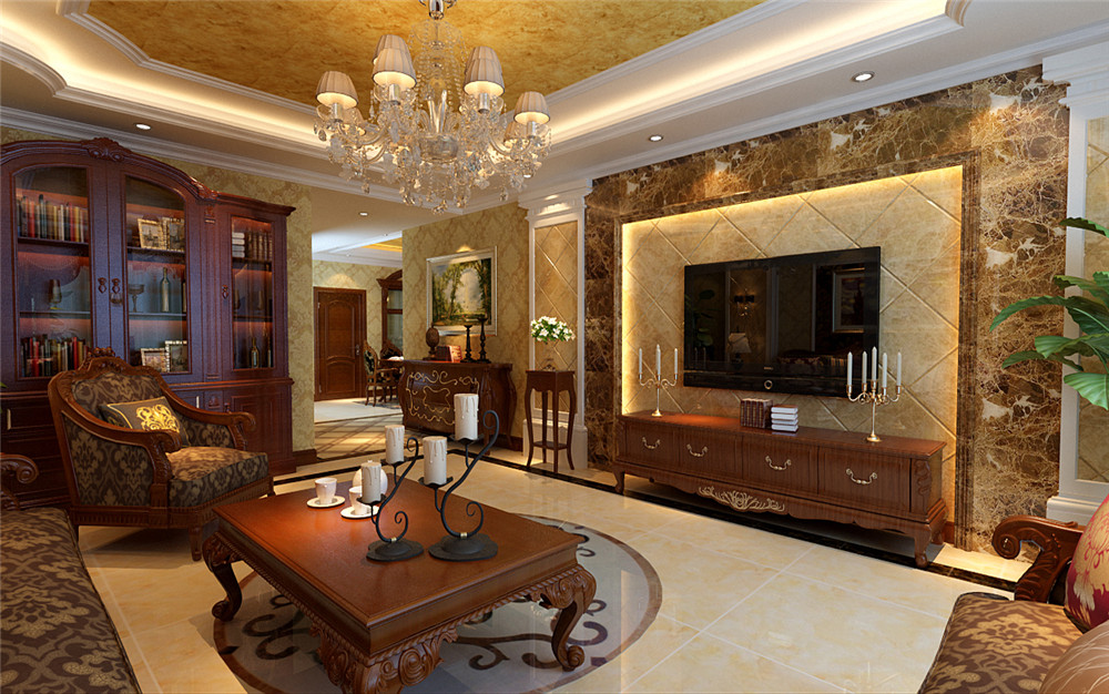 四居 欧式风格 实创装饰 客厅图片来自实创装饰晶晶在27万打造奢华欧式四居的分享