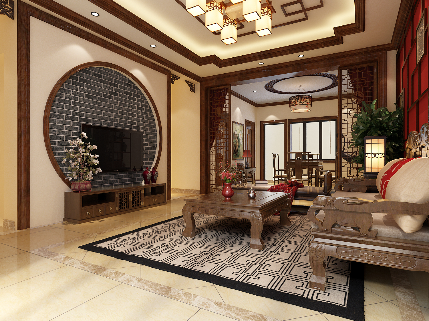 别墅 中式 客厅图片来自石俊全在中式--给人庄重与优雅的双重感受的分享