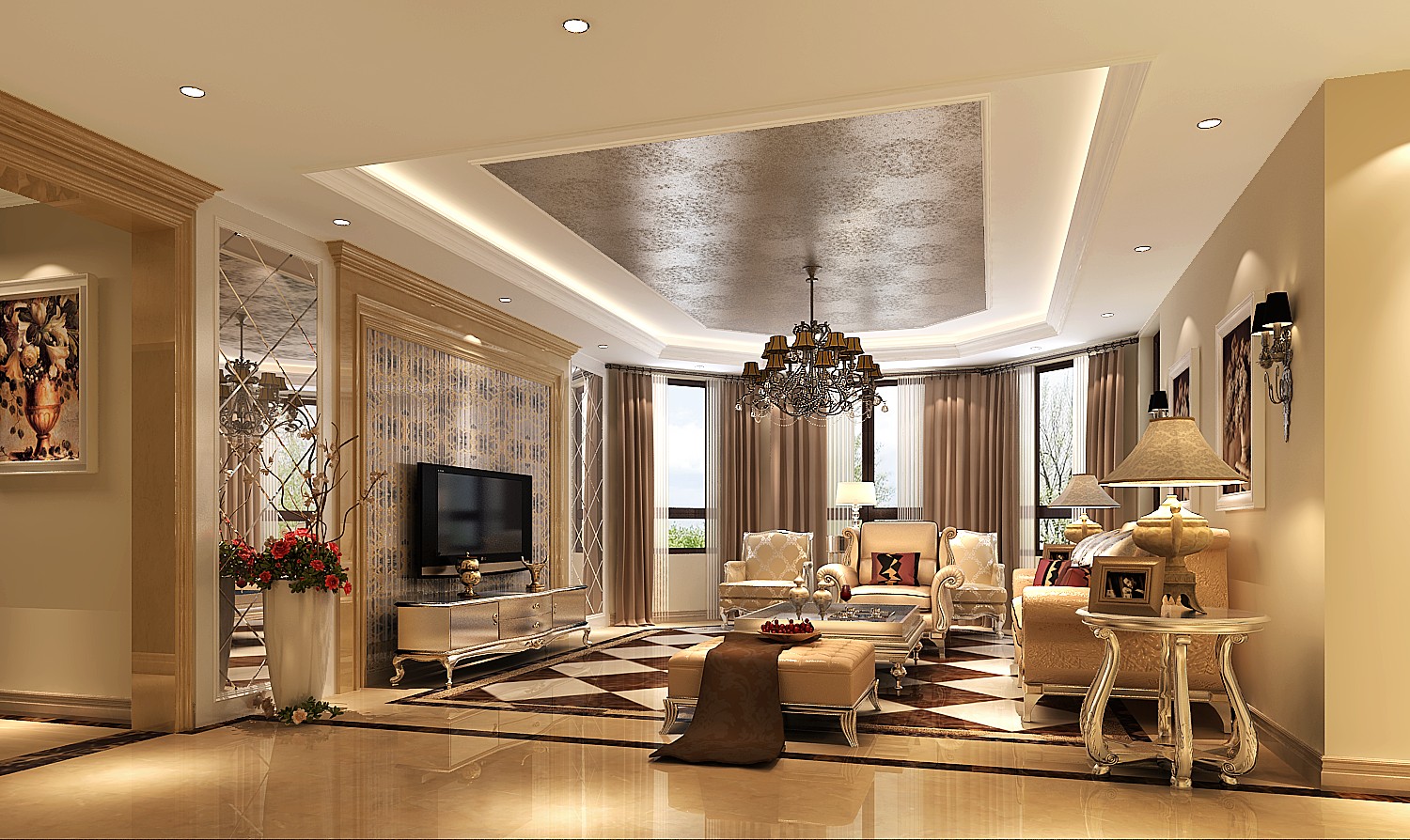 高度国际 欧式 白领 客厅图片来自凌军在10w打造绿城百合公寓的分享