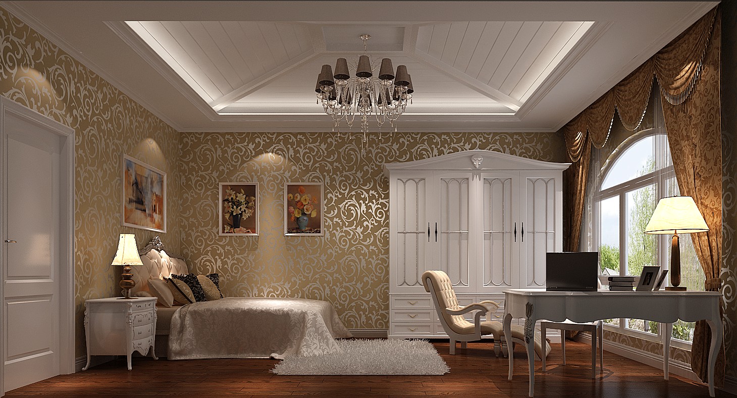 高度国际 欧式 卧室图片来自凌军在17.7w打造奢华欧式风鲁能7号院的分享