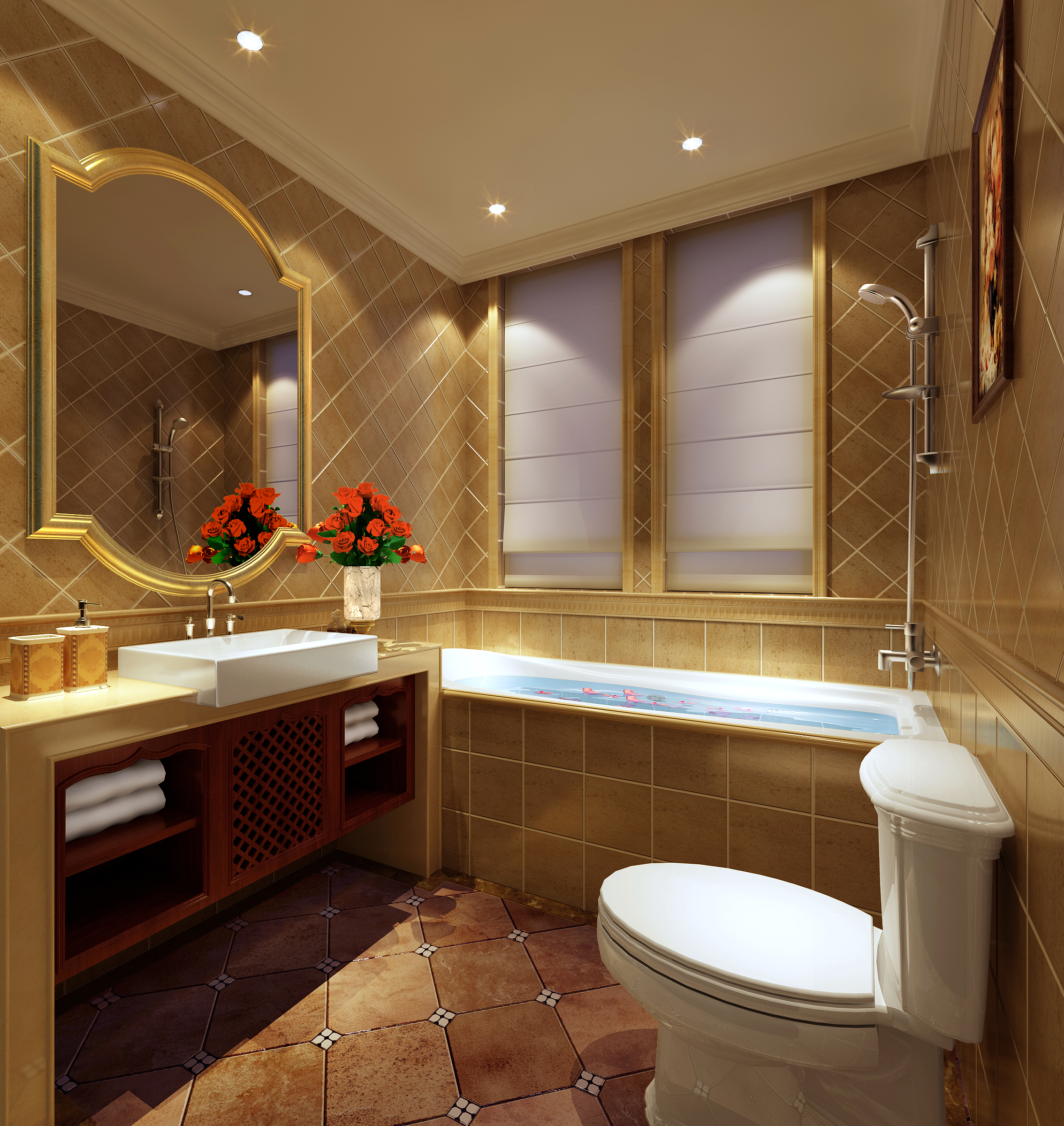 别墅 中式 卫生间图片来自石俊全在中式--给人庄重与优雅的双重感受的分享