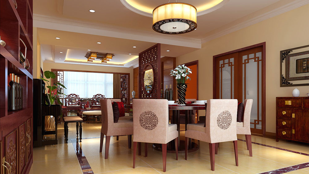 金隅国际 三居室 新中式风格 高度国际 装修设计 餐厅图片来自高度国际装饰宋增会在三居室 金隅国际的分享