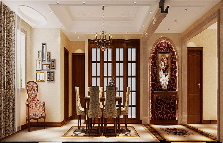简约 欧式 三居 餐厅图片来自高度国际设计装饰在西山华府龙园170㎡简约欧式风格的分享