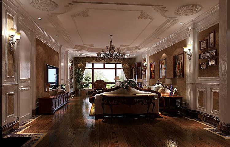 美式 古典 客厅图片来自高度国际设计装饰在西山壹号院277㎡美式风格的分享