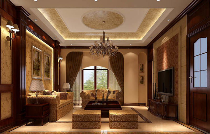 美式 别墅 客厅图片来自高度国际设计装饰在天竺新新家园380㎡美式风格的分享