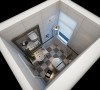 设计理念：智能马桶 显示客户高品位的生活 地砖采用灰白两色砖的拼接 简单有层次感
亮点：砖的拼接处理 卫浴的智能性 小空间也可以大体现